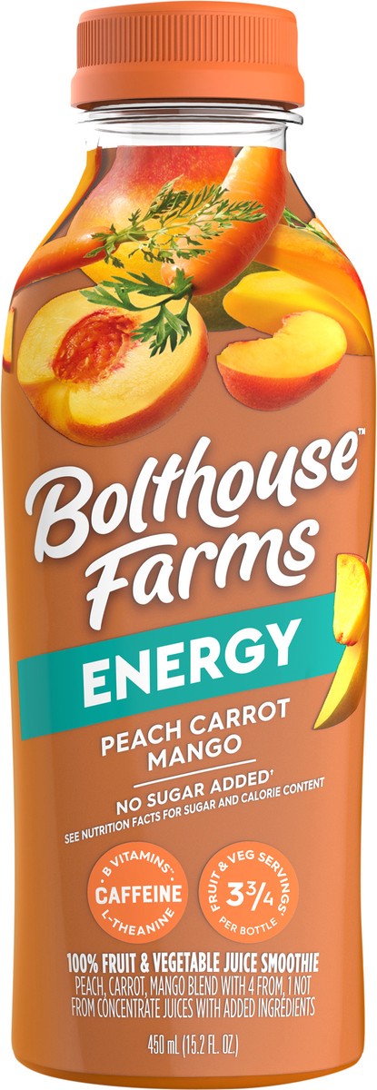 slide 3 of 5, Bolthouse Farms Energy Peach Carrot Mango Juice Smoothie 15.2 fl oz, 15.2 fl oz
