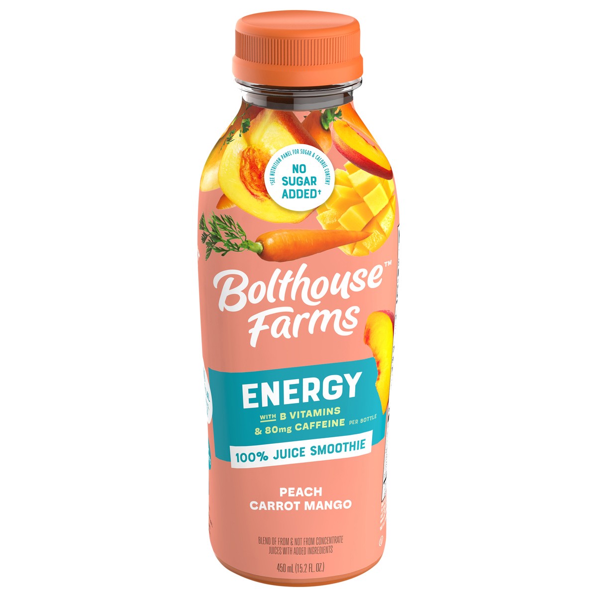 slide 1 of 5, Bolthouse Farms Energy Peach Carrot Mango Juice Smoothie 15.2 fl oz, 15.2 fl oz