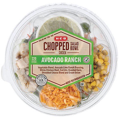 slide 1 of 1, H-E-B Avocado Ranch Chopped Salad Bowl, 6.1 oz