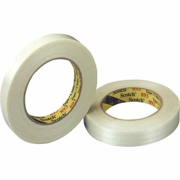 slide 3 of 3, Scotch General Purpose Filament Tape - 1"" Width x 60 Yd. Length - 3"" Core - Glass Yarn Backing - 1 / Roll - Clear, 1 ct