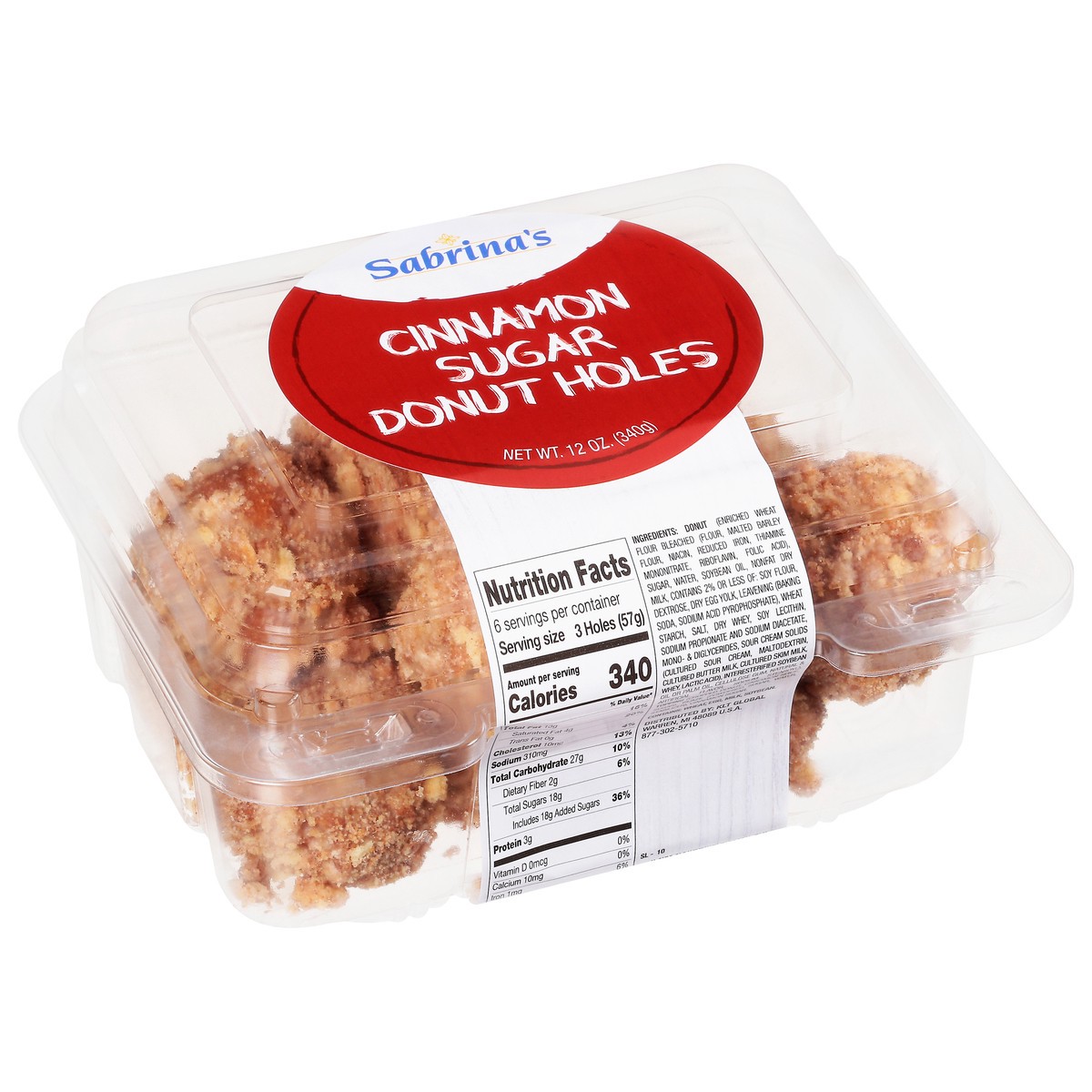 slide 8 of 14, Sabrina's Donut Holes Cinn Sugar Tub, 12 oz