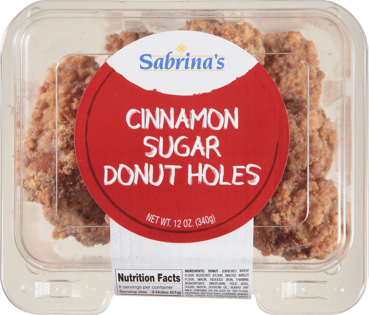 slide 7 of 14, Sabrina's Donut Holes Cinn Sugar Tub, 12 oz