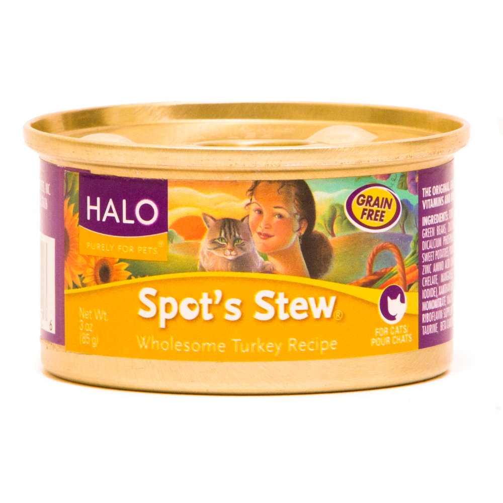 slide 1 of 1, Halo Spot's Stew Turkey Cat Food, 3 oz