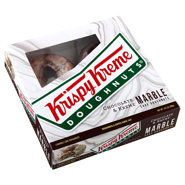 slide 1 of 1, Krispy Kreme Chocolate & Kreme Marbled Cake Donuts, 8 oz