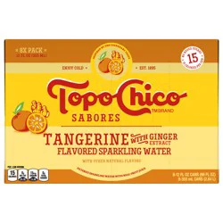 Topo Chico Sabores Tangerine With Ginger Extract Cans, 12 fl oz, 8 Pack