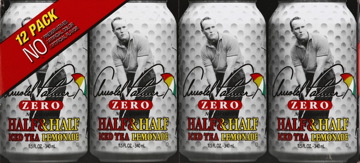 slide 3 of 7, AriZona Arnold Palmer Zero Half & Half Iced Tea Lemonade - 12 ct; 11.5 fl oz, 12 ct; 11.5 fl oz