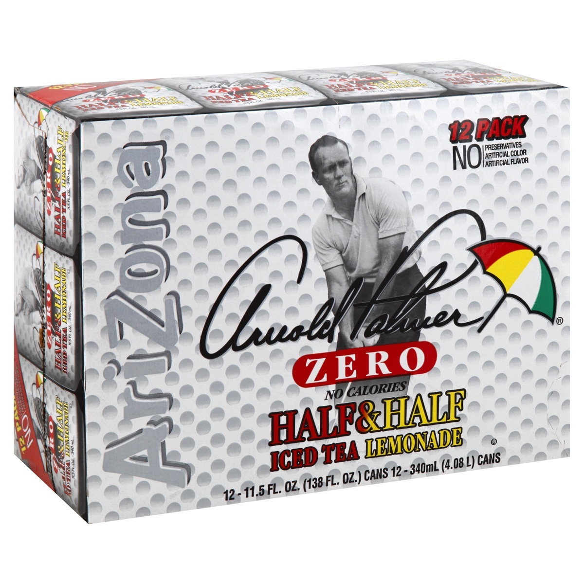 slide 1 of 7, AriZona Arnold Palmer Zero Half & Half Iced Tea Lemonade - 12 ct; 11.5 fl oz, 12 ct; 11.5 fl oz