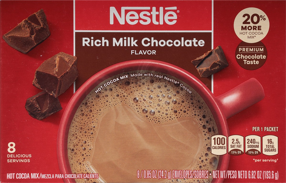 slide 3 of 9, Nestle Hot Cocoa Rich Milk Chocolate Flavored Mix Powder- 6.83 oz, 6.83 oz