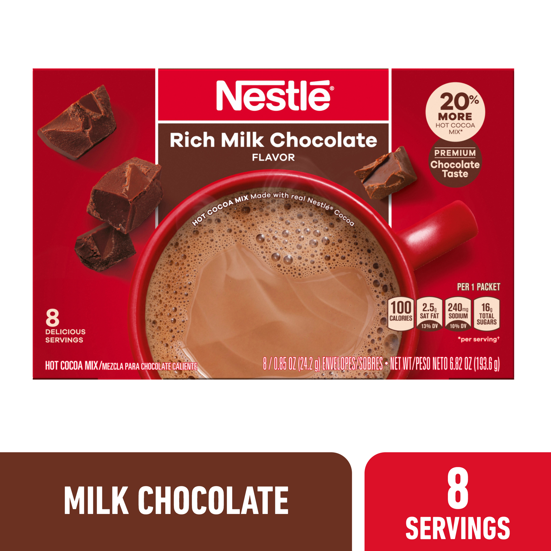 slide 1 of 9, Nestle Hot Cocoa Rich Milk Chocolate Flavored Mix Powder- 6.83 oz, 6.83 oz