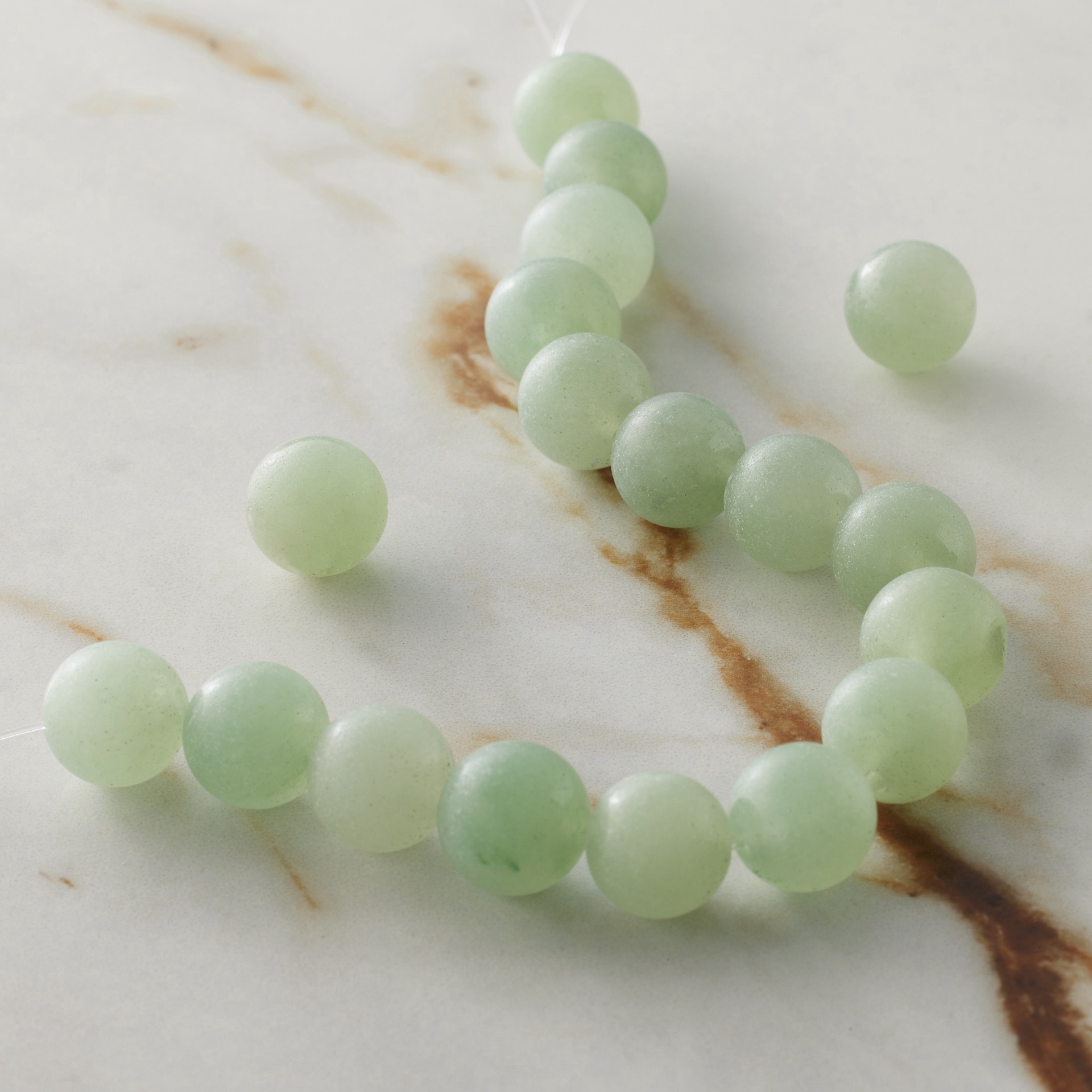 slide 3 of 3, Green Aventurine Round Beads, 9.5mm By Bead Landing, 9.5mm