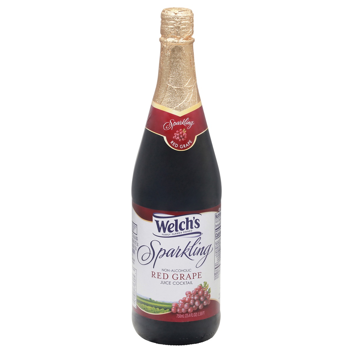 Welch's Sparkling Red Grape Juice 25.4 fl oz Glass Bottles 25.4 fl oz