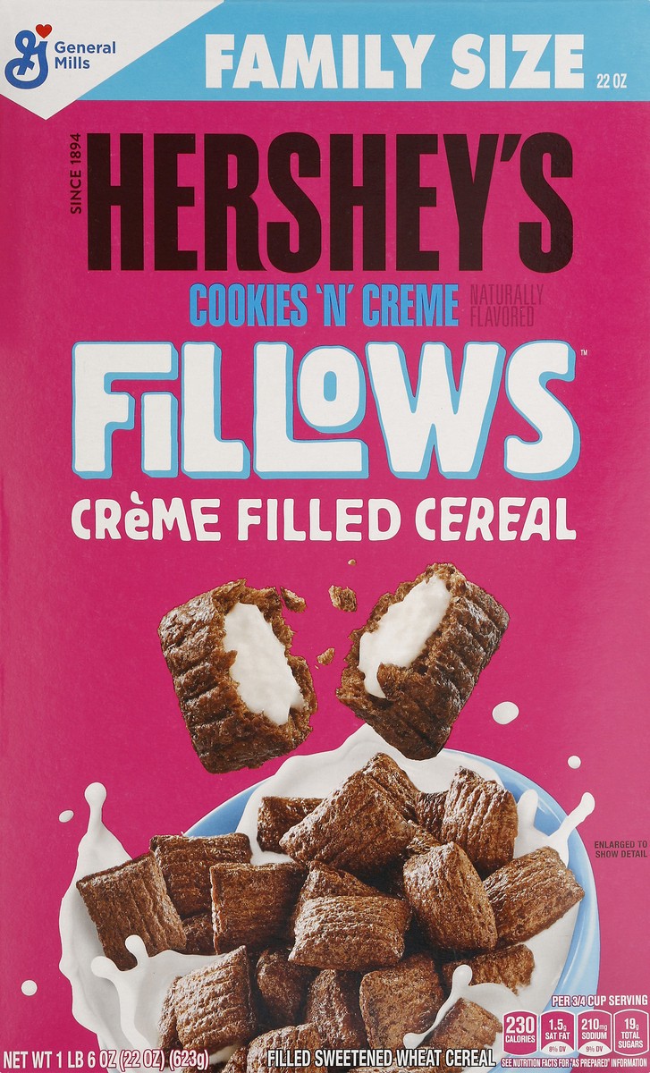 slide 2 of 6, General Mills Hershey's Cookies And Cream Fillows Cereal, 22 oz