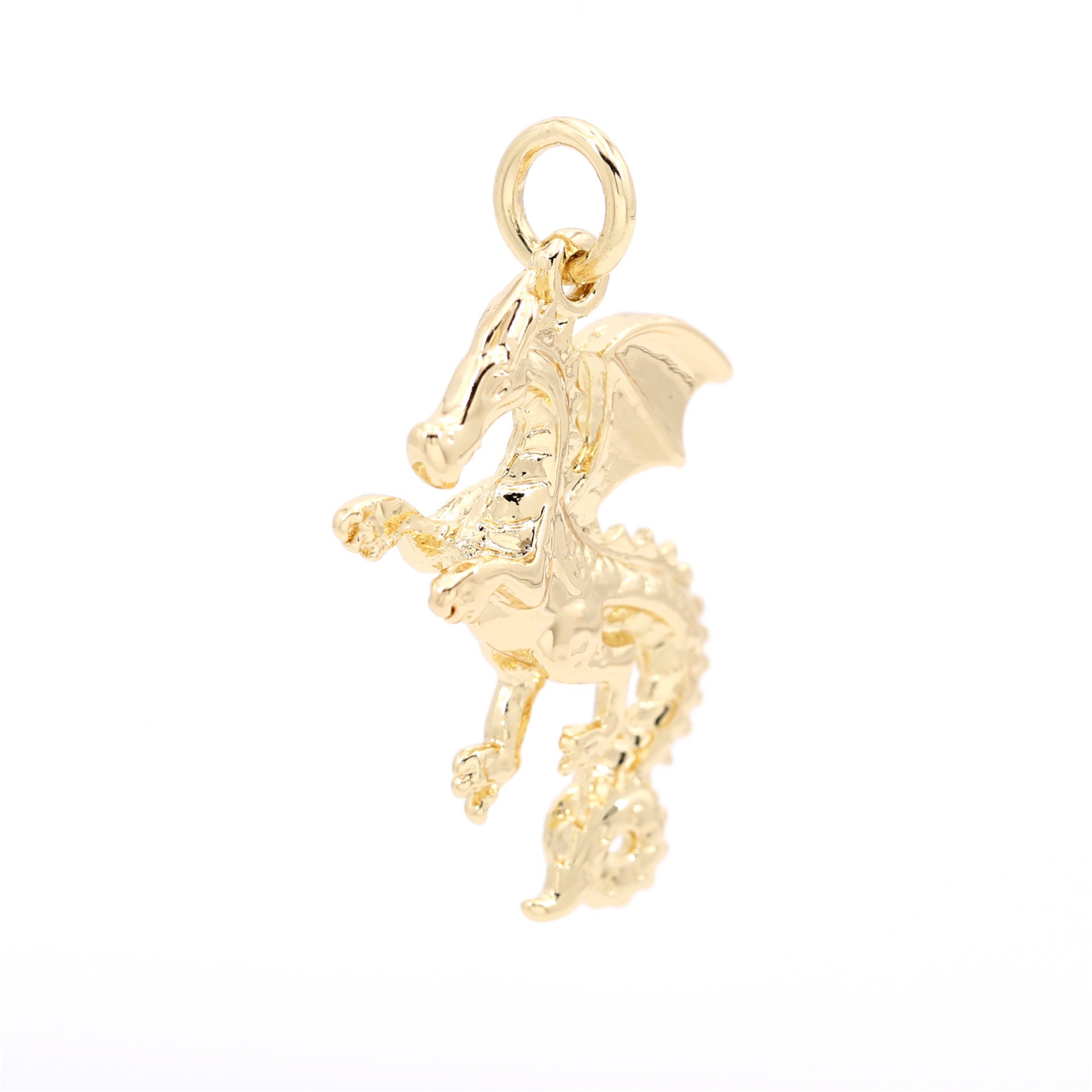 slide 2 of 5, 14k Gold Plated Dragon Charm By Bead Landing, 1.1 in x 0.66 in x 0.16 in
