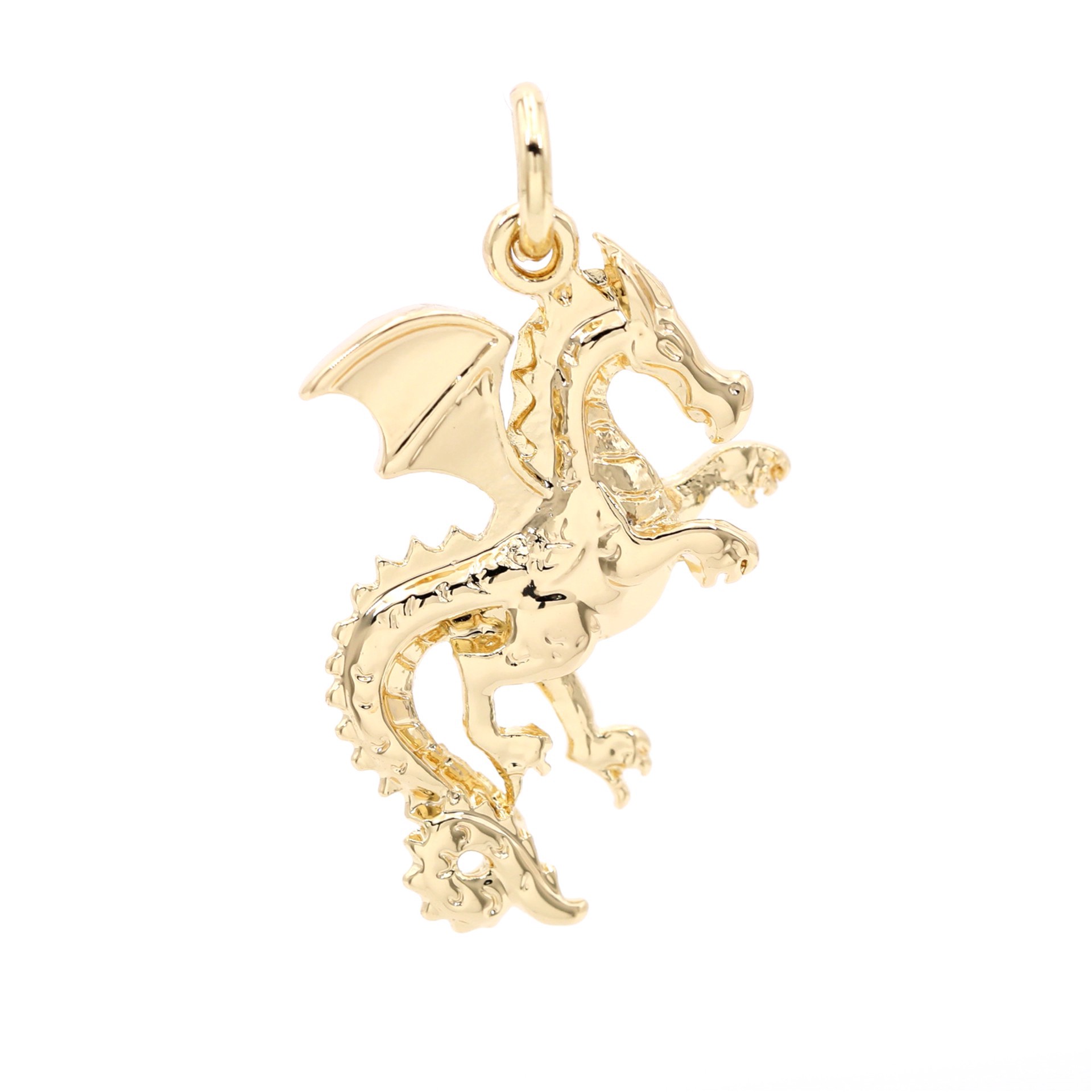 slide 5 of 5, 14k Gold Plated Dragon Charm By Bead Landing, 1.1 in x 0.66 in x 0.16 in