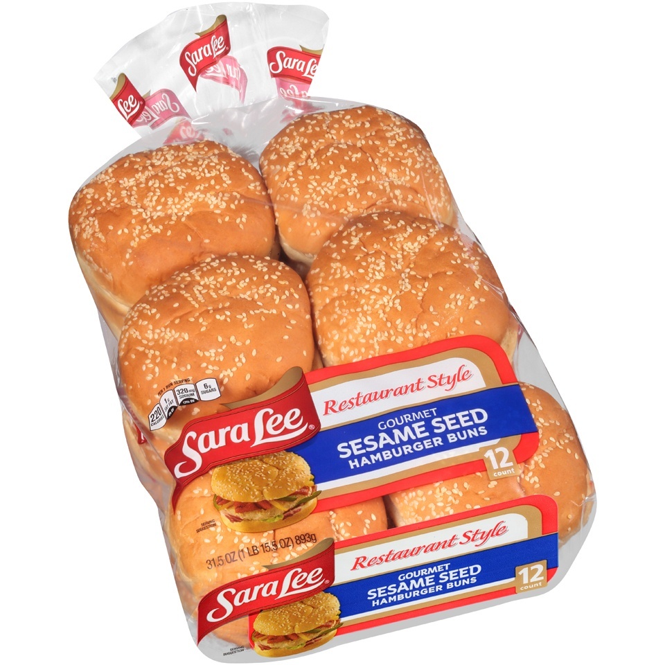 slide 1 of 1, Sara Lee Gourmet Sesame Burger Buns, 12 ct