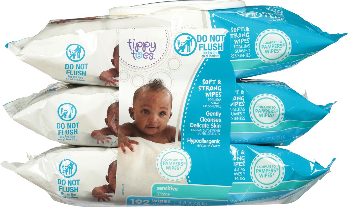 slide 8 of 10, Tippy Toes Tippy Bby Wipe Sens 3Pk, 3 ct