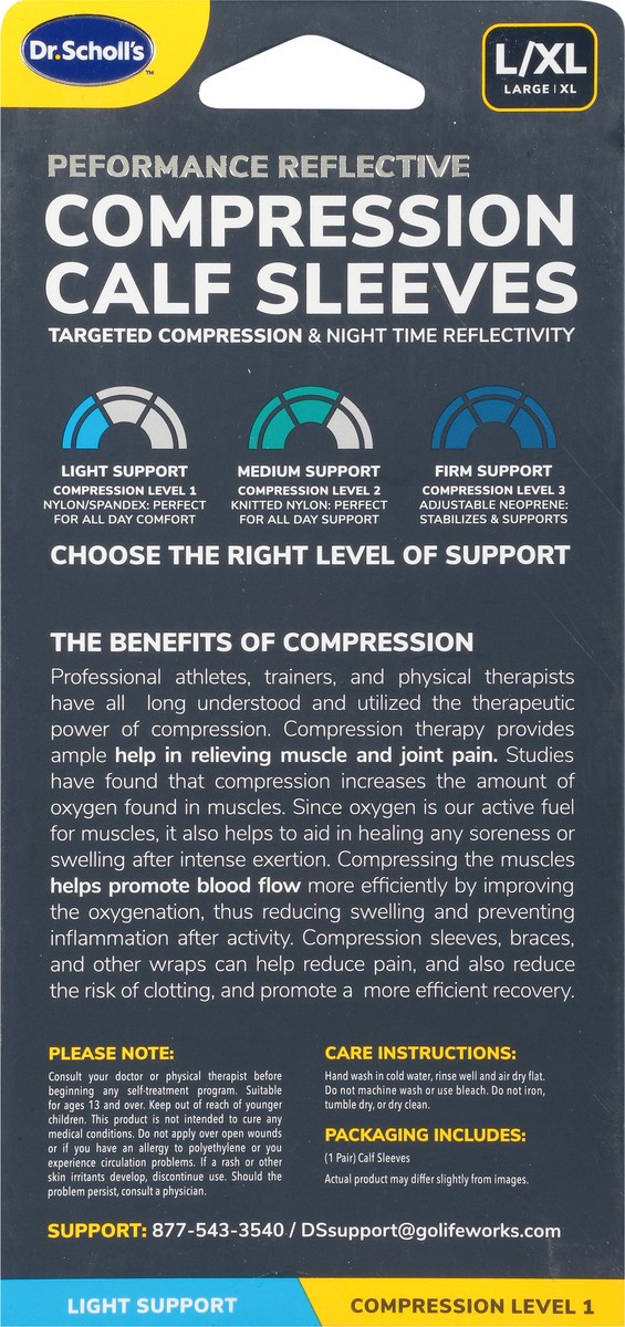 slide 9 of 12, Dr. Scholl's Compression Large/XL Calf Sleeve 1 ea, 1 ct