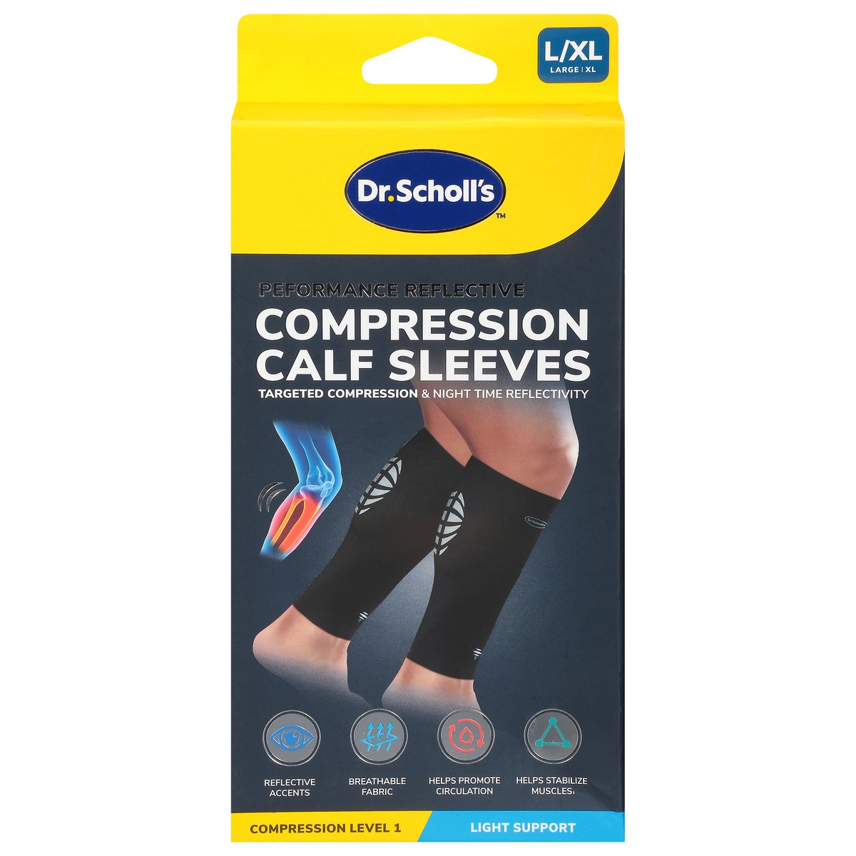 slide 4 of 12, Dr. Scholl's Compression Large/XL Calf Sleeve 1 ea, 1 ct
