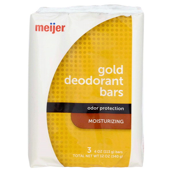 slide 1 of 1, Meijer Gold Deodorant Soap Bars, 3 ct