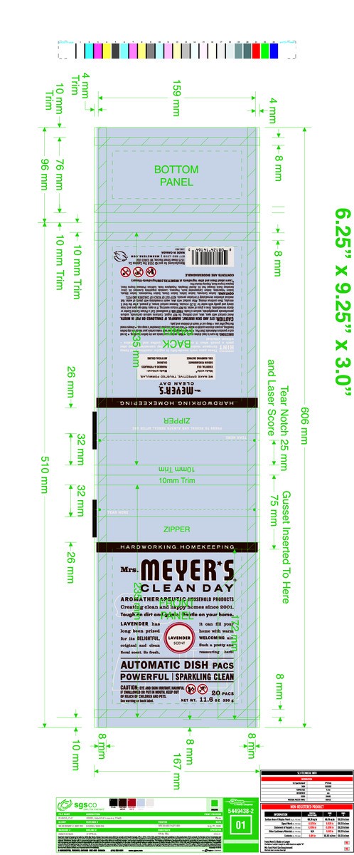 slide 3 of 8, Mrs. Meyer's Mrs. Meyer''s Clean Day Automatic Dish Pacs, Dishwasher Pods, Lavender Scent, 20 Pods, 20 ct