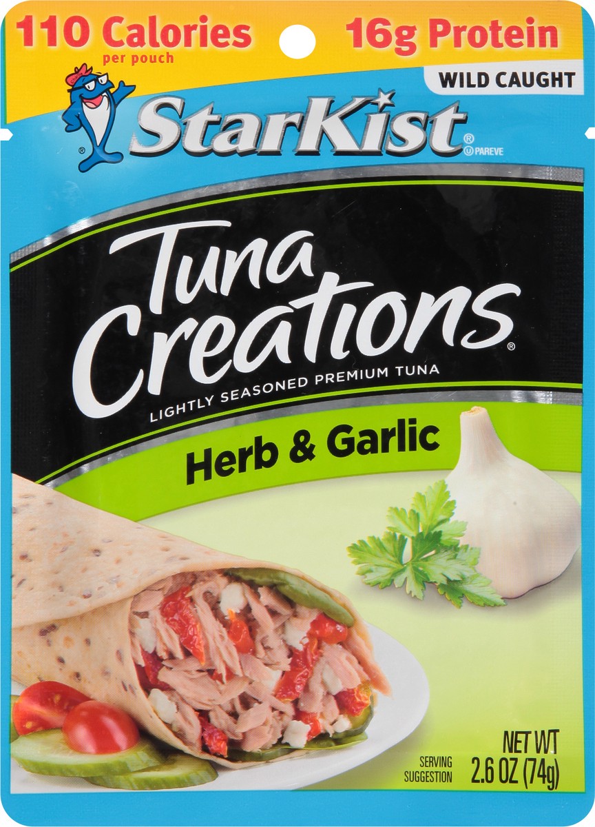 slide 6 of 9, StarKist Tuna Creations Herb & Garlic Pouch - 2.6oz, 2.6 oz