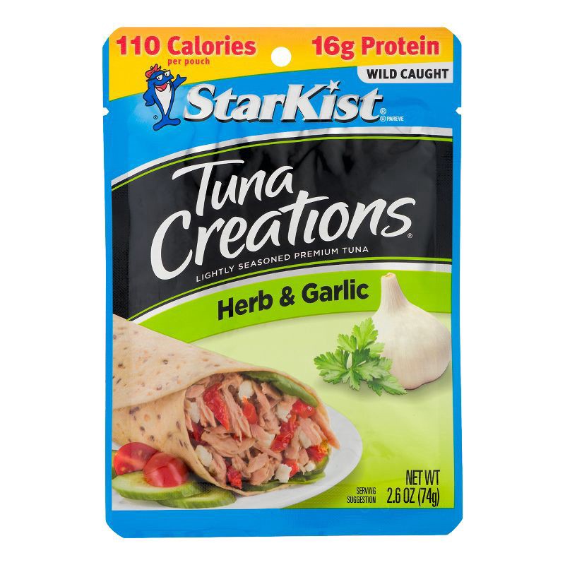 slide 1 of 9, StarKist Tuna Creations Herb & Garlic Pouch - 2.6oz, 2.6 oz