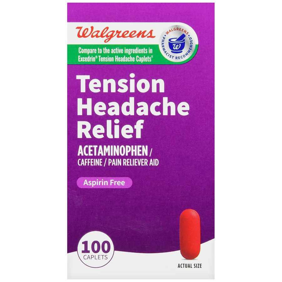 slide 5 of 5, Walgreens Tension Headache Relief Caplets, 100 ct