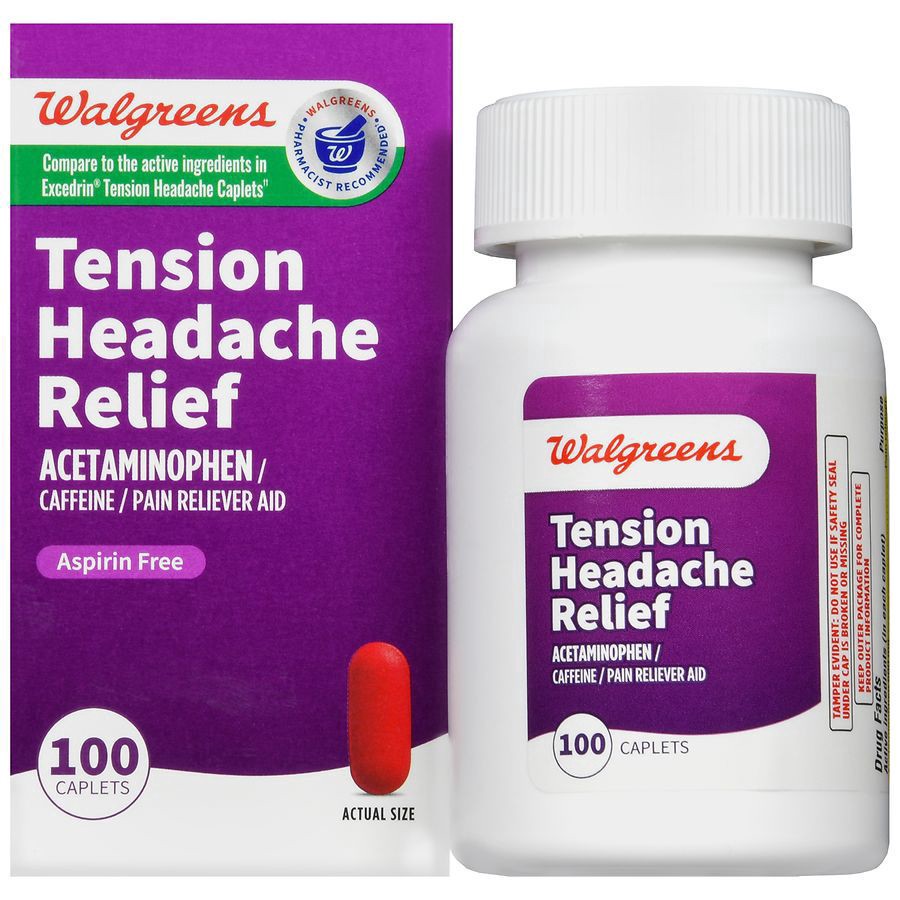 slide 1 of 5, Walgreens Tension Headache Relief Caplets, 100 ct