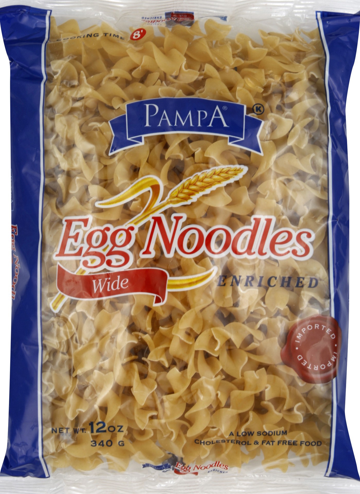 slide 1 of 1, Pampa Wide Egg Noodles, 12 oz