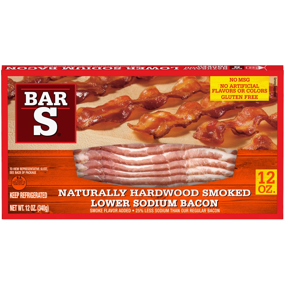 slide 1 of 7, Bar-S Bacon Low Salt, 12 oz