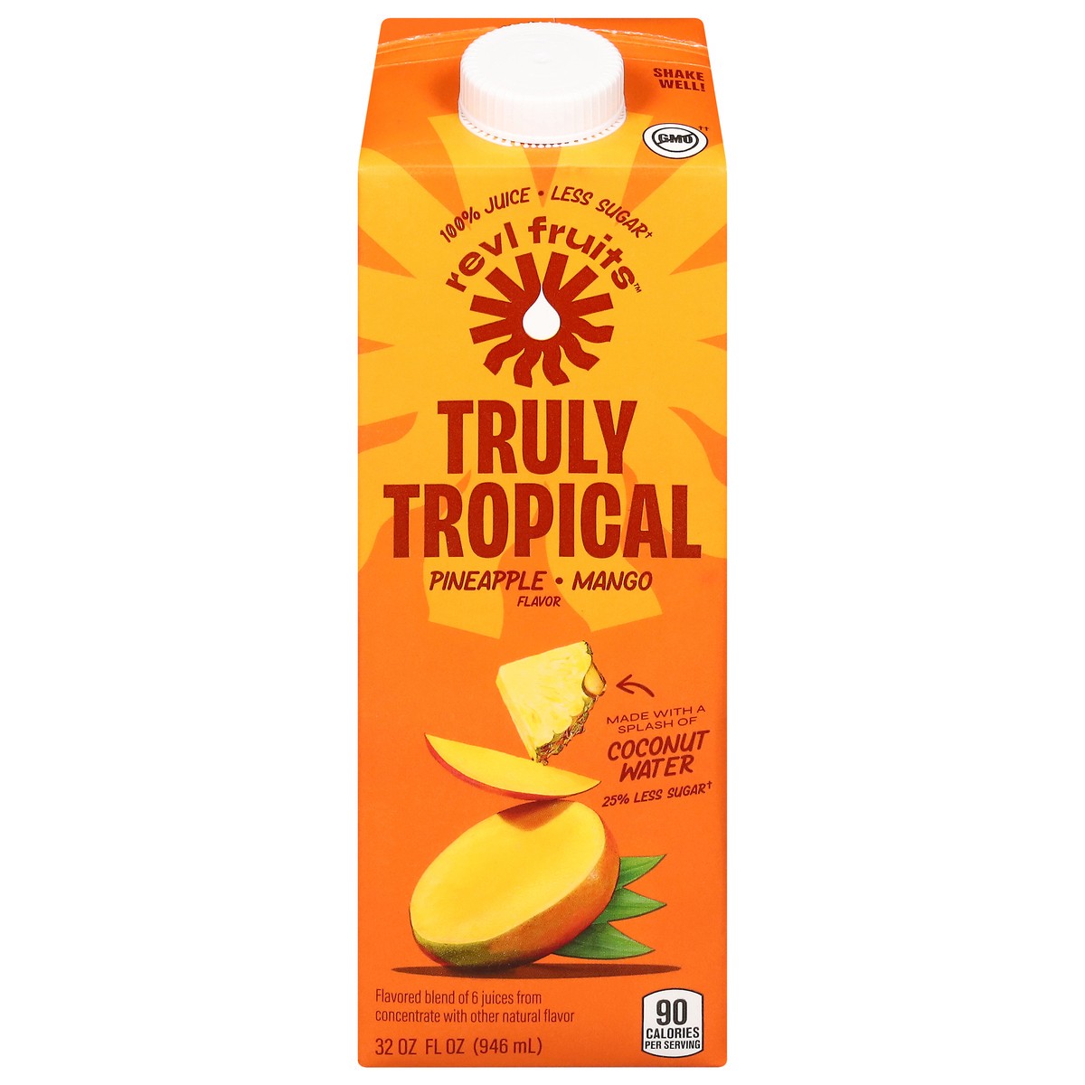 slide 6 of 13, Revl Fruits REVL 32oz 100% Juice Pineapple Mango, 32 fl oz