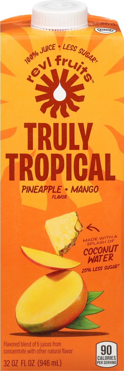 slide 7 of 13, Revl Fruits REVL 32oz 100% Juice Pineapple Mango, 32 fl oz