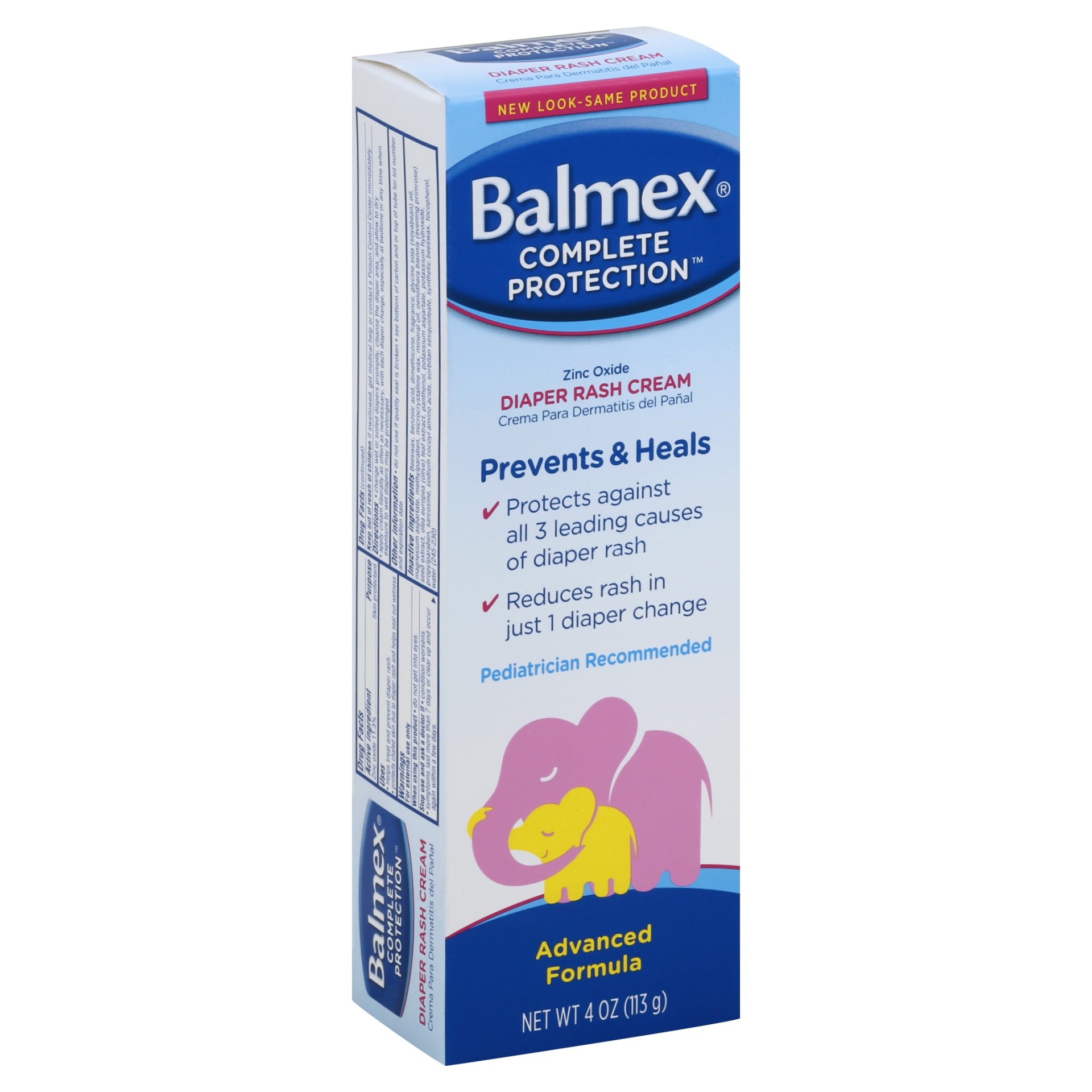 slide 1 of 1, Balmex Diaper Rash Cream, 4 oz