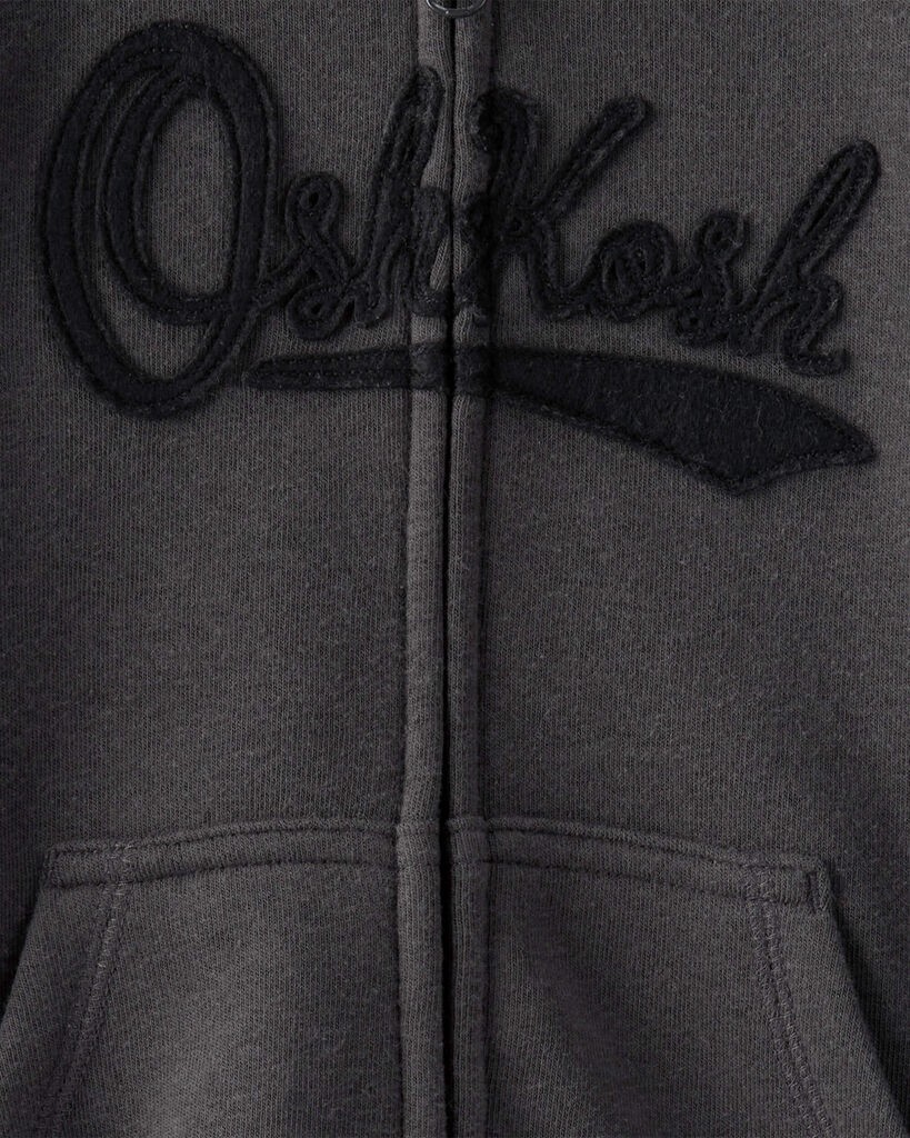 slide 2 of 2, Oshkosh Toddler OshKosh Fleece Logo Zip Jacket - Black Black 2T, 1 ct