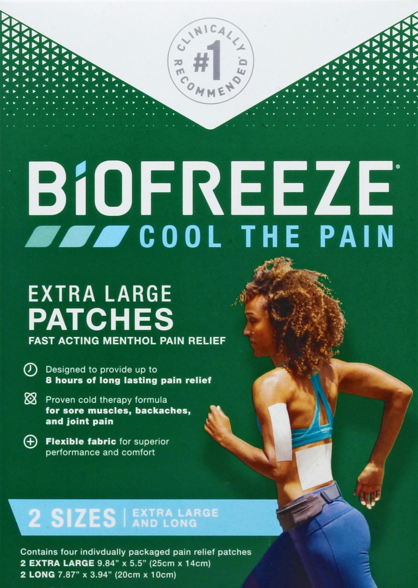 slide 2 of 9, Biofreeze Extra Large Pain Relief Patches 1 ea, 1 ct