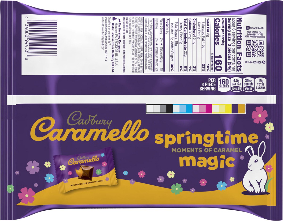 slide 2 of 7, CADBURY CARAMELLO Miniatures Milk Chocolate Caramel, Easter Candy Bag, 7.6 oz, 7.6 oz