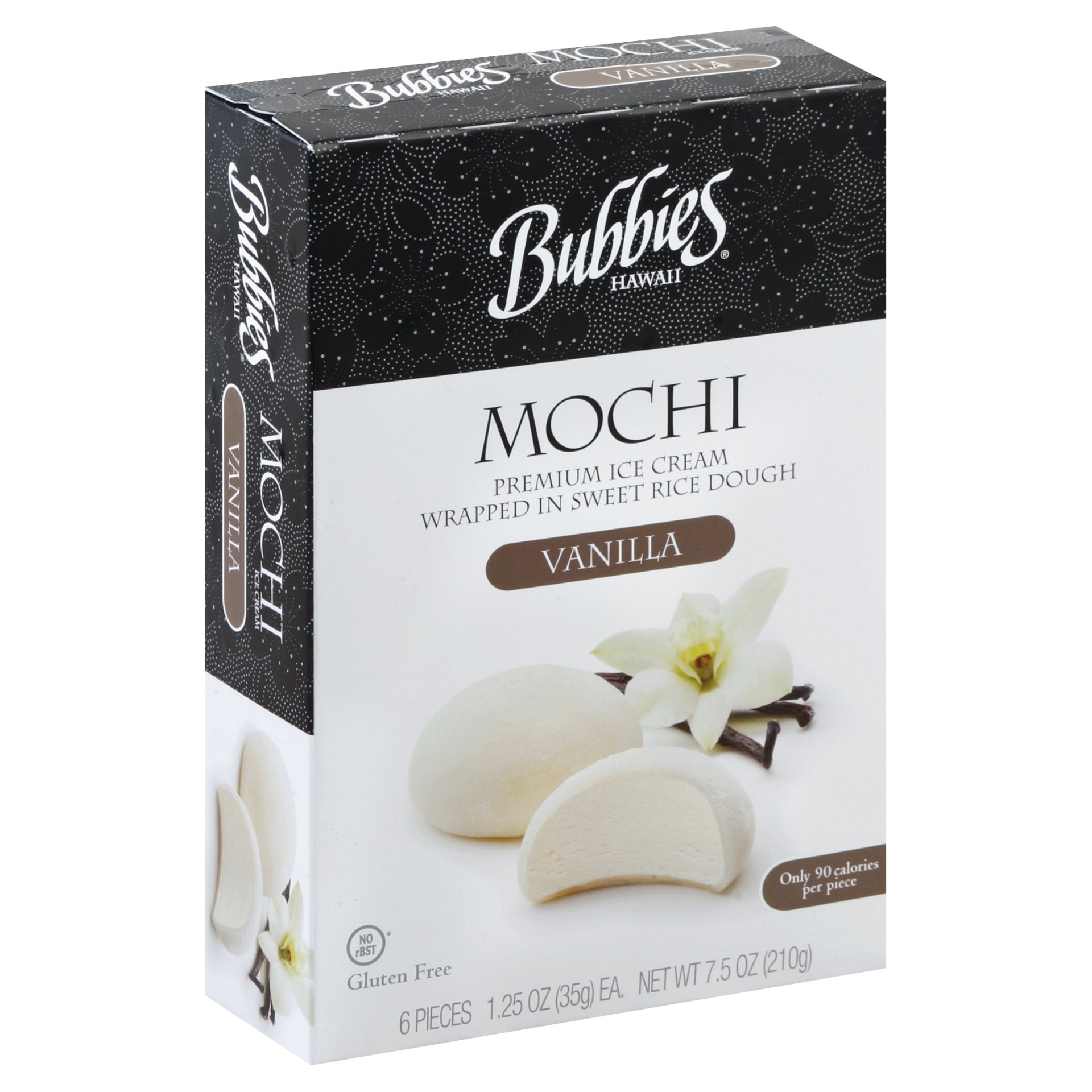 slide 1 of 1, Bubbies Hawaii Vanilla Mochi Premium Ice Cream, 6 ct
