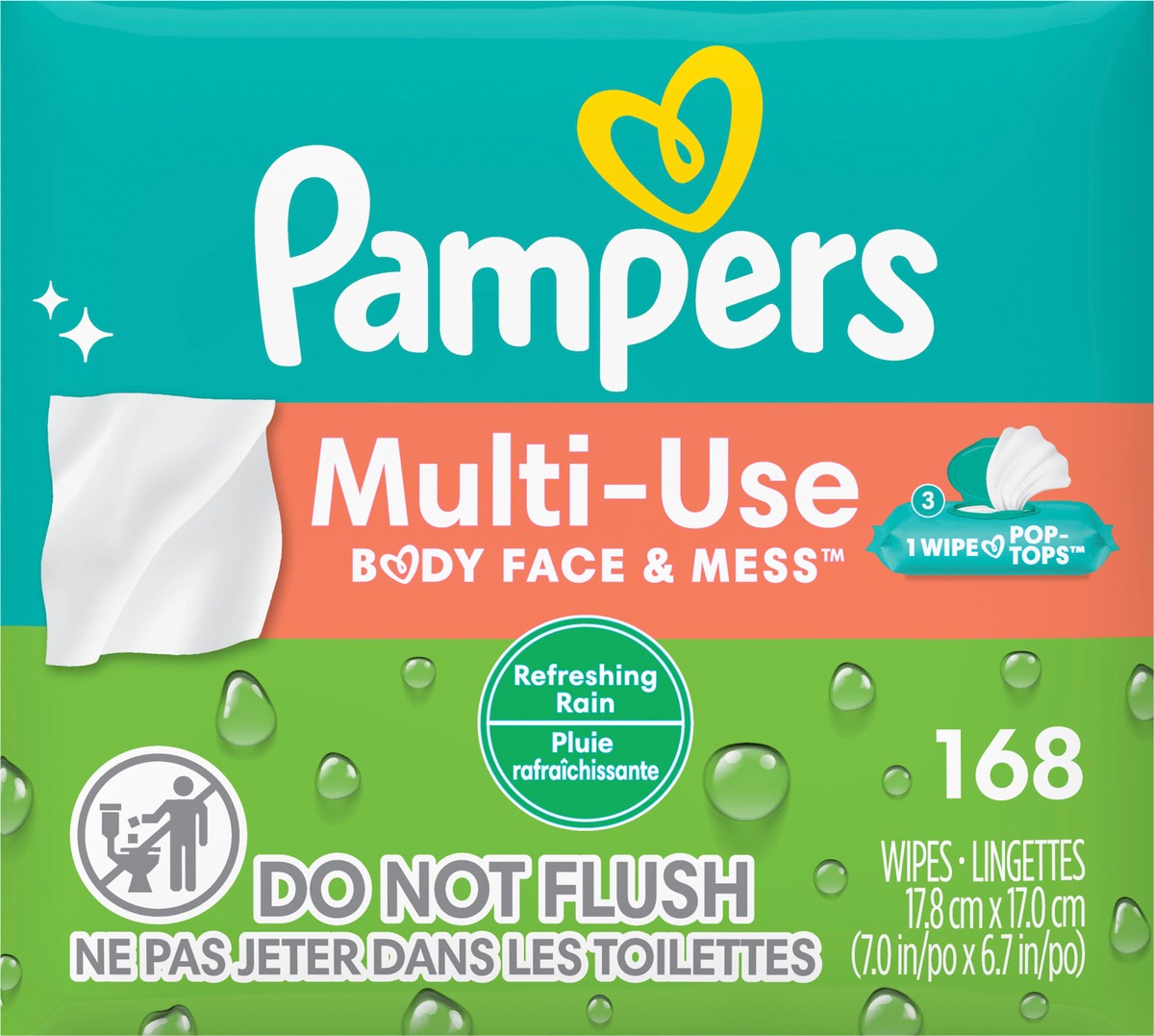 slide 4 of 4, Pampers Expressions Botanical Rain Baby Wipes 3x, 168 ct