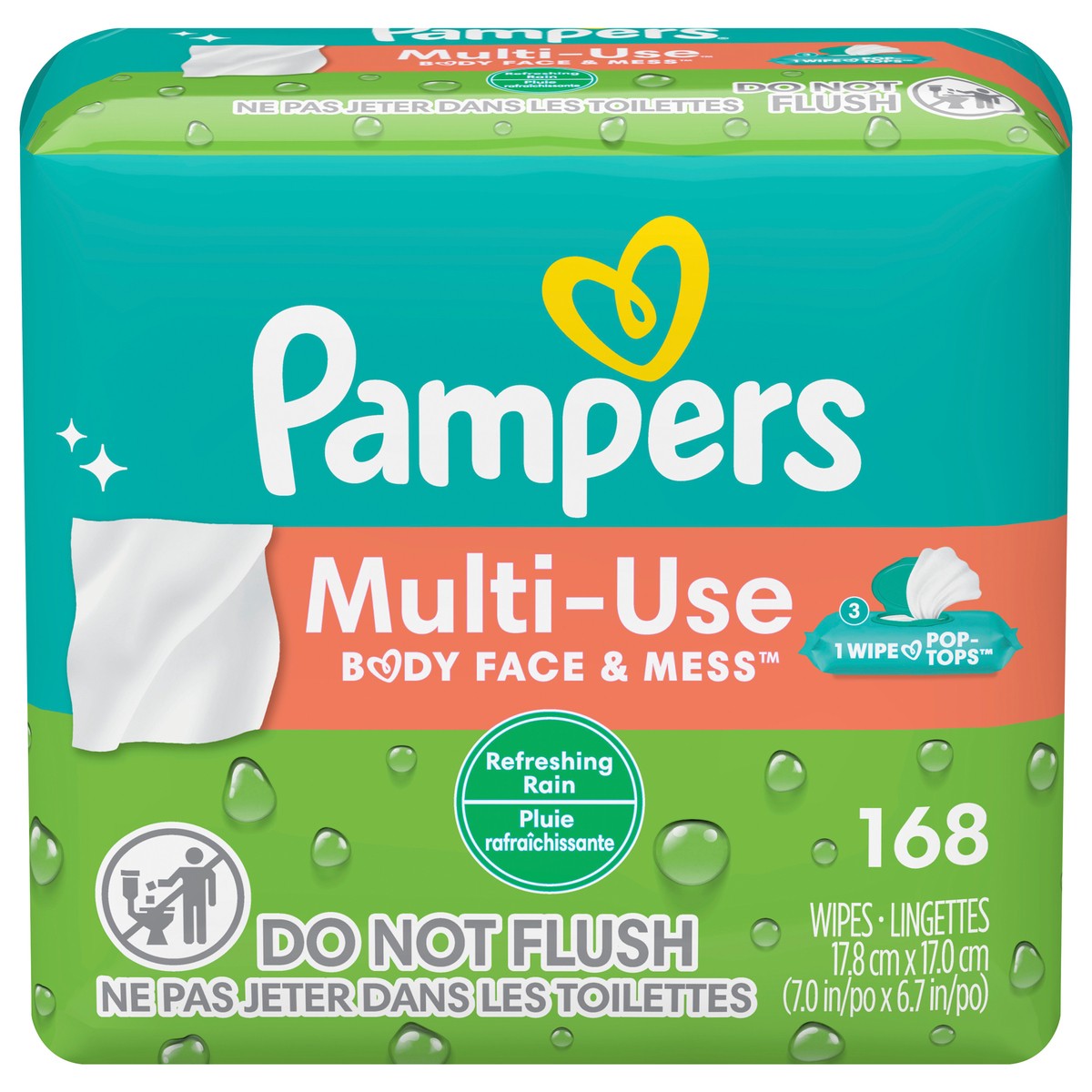 slide 1 of 4, Pampers Expressions Botanical Rain Baby Wipes 3x, 168 ct
