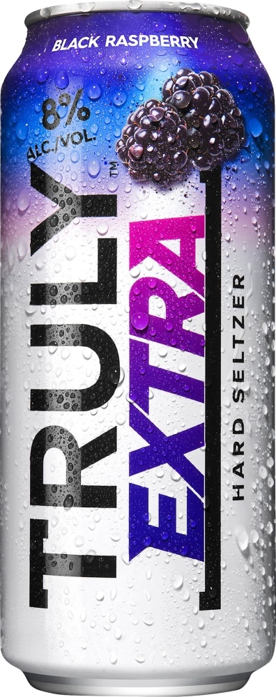 slide 1 of 1, TRULY Hard Seltzer TRULY EXTRA Hard Seltzer Berry Blast 8% ABV, Spiked & Sparkling Water, 16 fl oz