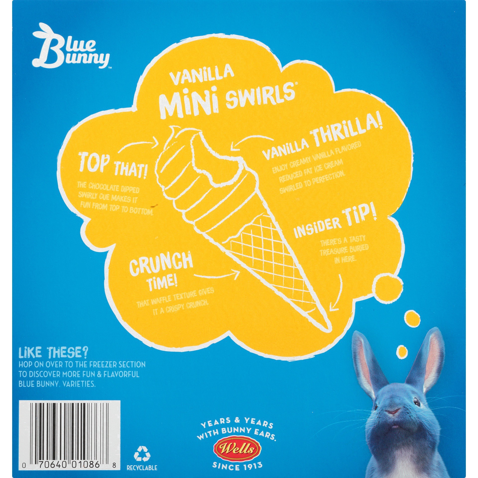 slide 20 of 40, Blue Bunny Mini Swirls Vanilla Cones, Frozen Dessert, 8 Pack, 8 ct