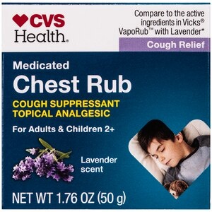 slide 1 of 1, Cvs Health Medicated Chest Rub, Lavender Scent, 1.76 Oz, 1.76 oz