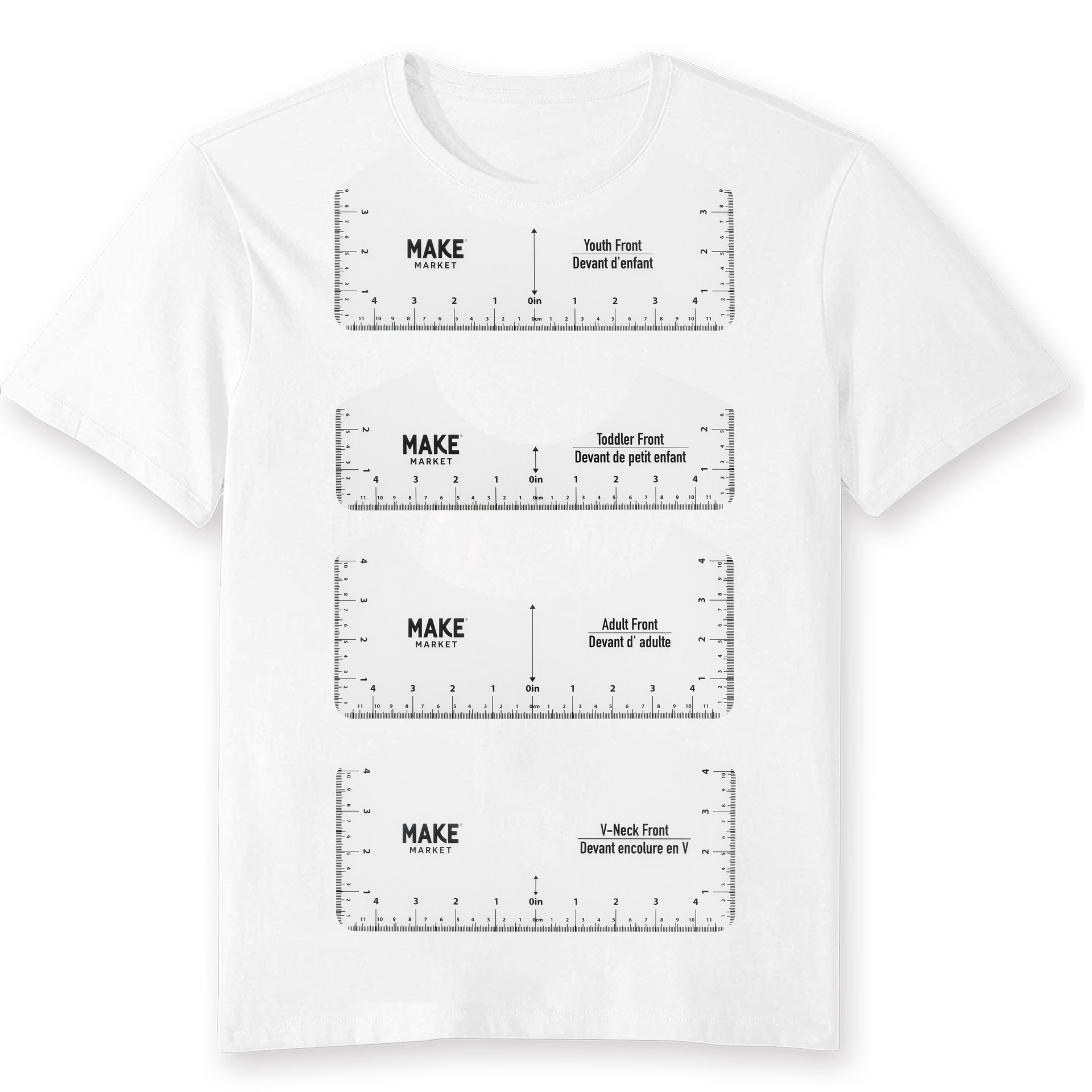 slide 6 of 8, T-Shirt Ruler Guide Set By Make Market, 4.8 in x 0.02 in