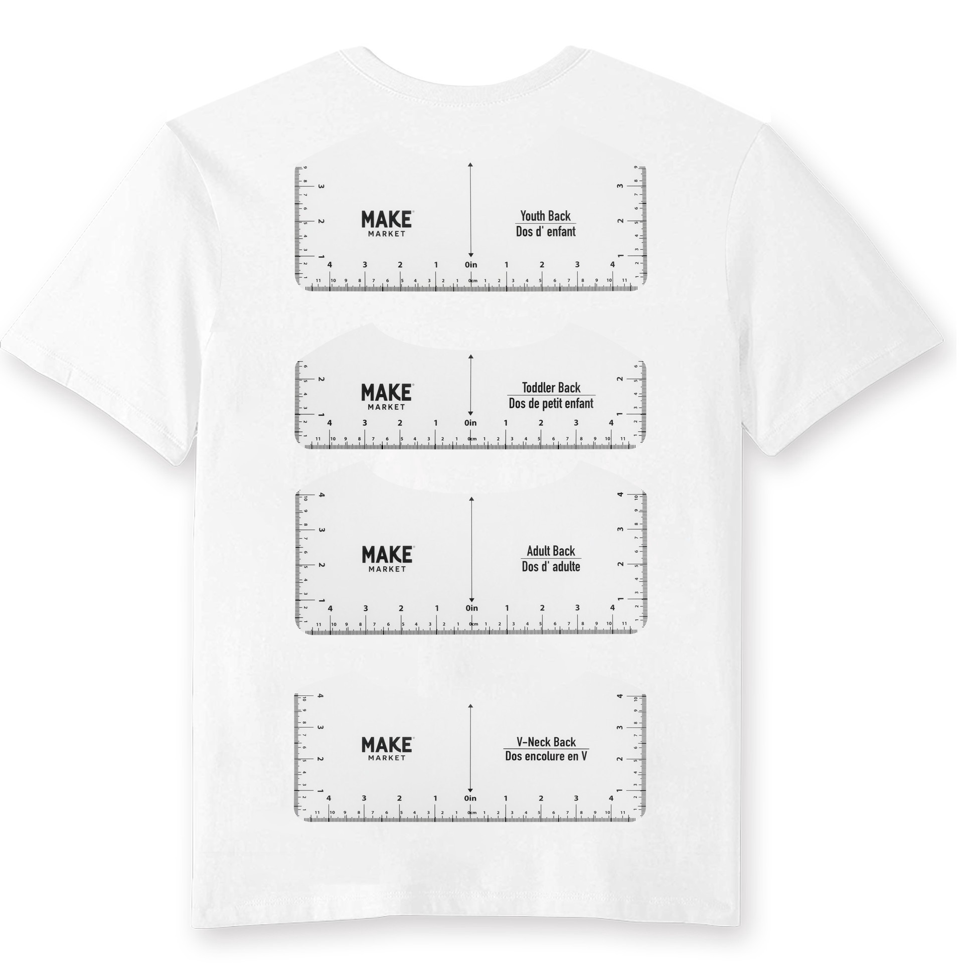 slide 7 of 8, T-Shirt Ruler Guide Set By Make Market, 4.8 in x 0.02 in