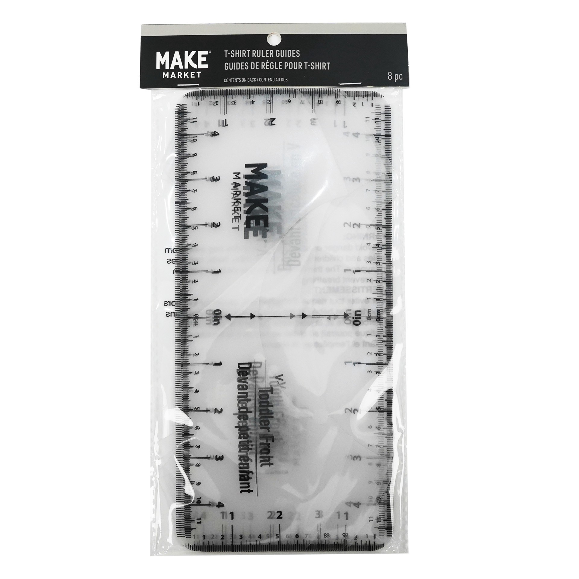 slide 8 of 8, T-Shirt Ruler Guide Set By Make Market, 4.8 in x 0.02 in
