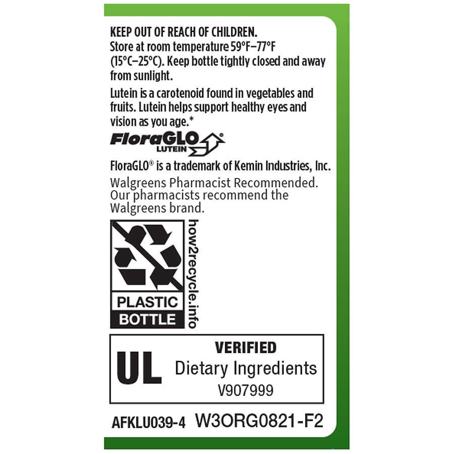 slide 5 of 5, Walgreens Lutein 20 mg Softgels, 30 ct