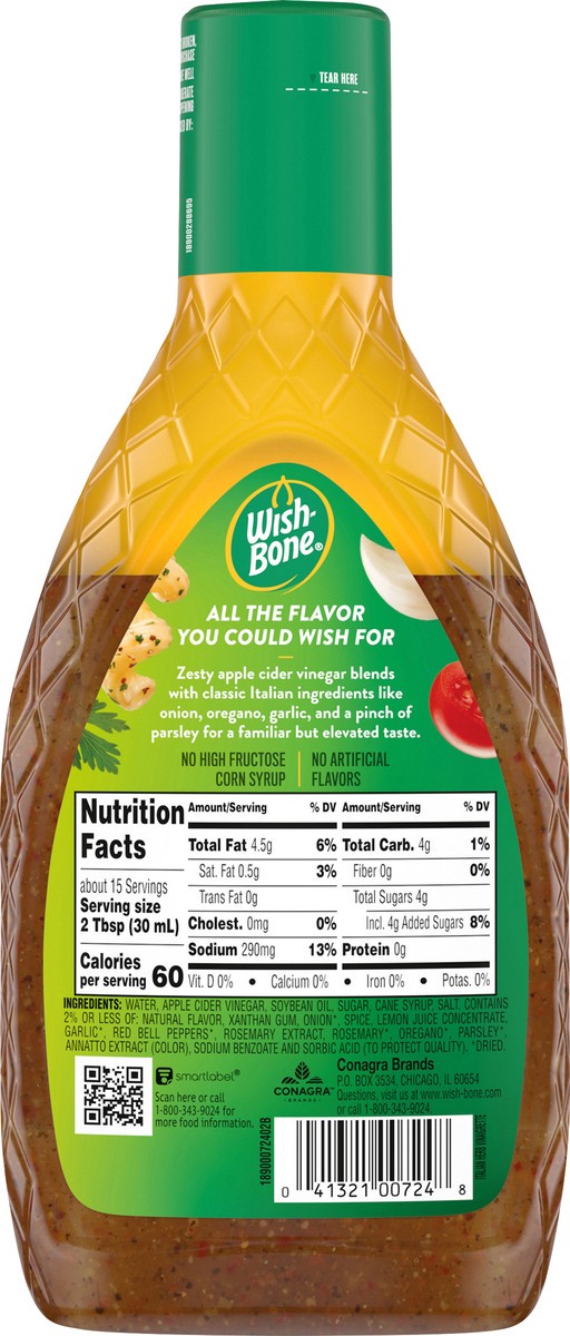 slide 9 of 13, Wish-Bone Italian Herb Vinaigrette Dressing 15 oz, 15 oz