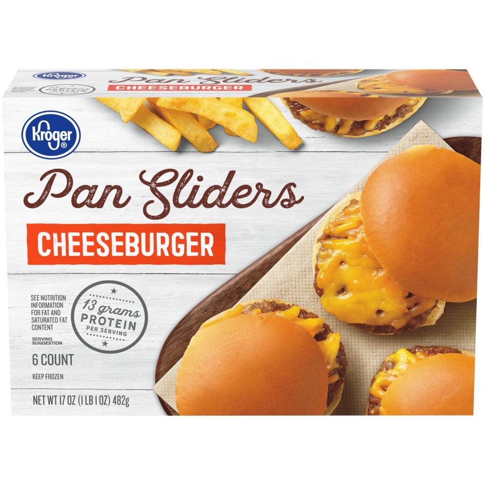 slide 1 of 1, Kroger Cheeseburger Pan Sliders, 6 ct