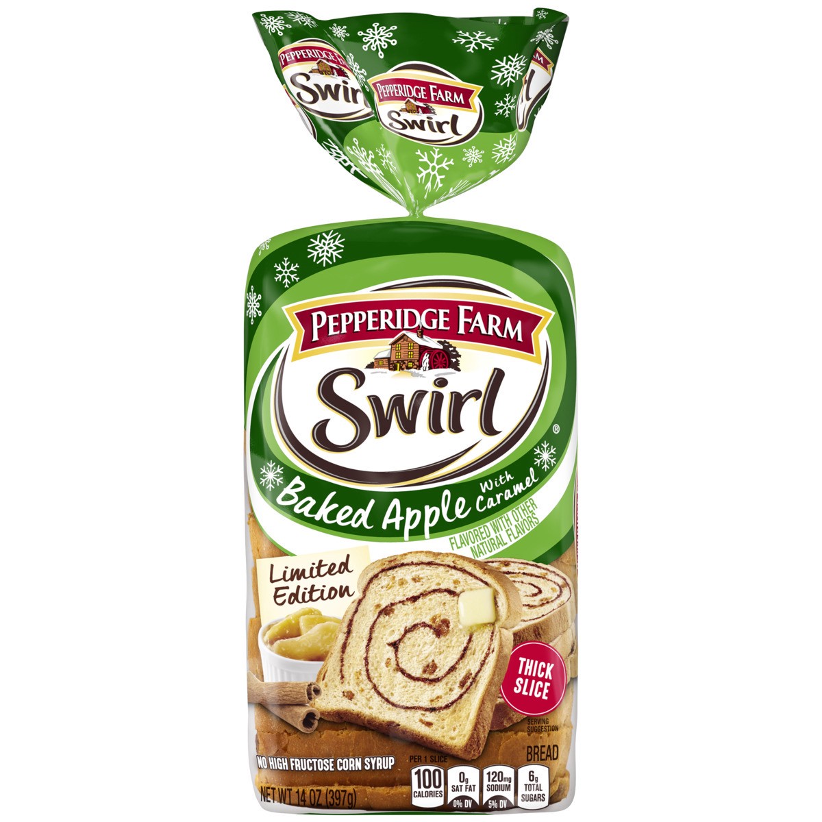 slide 1 of 10, Pepperidge Farm Baked Apple with Caramel Swirl Bread, 14 oz