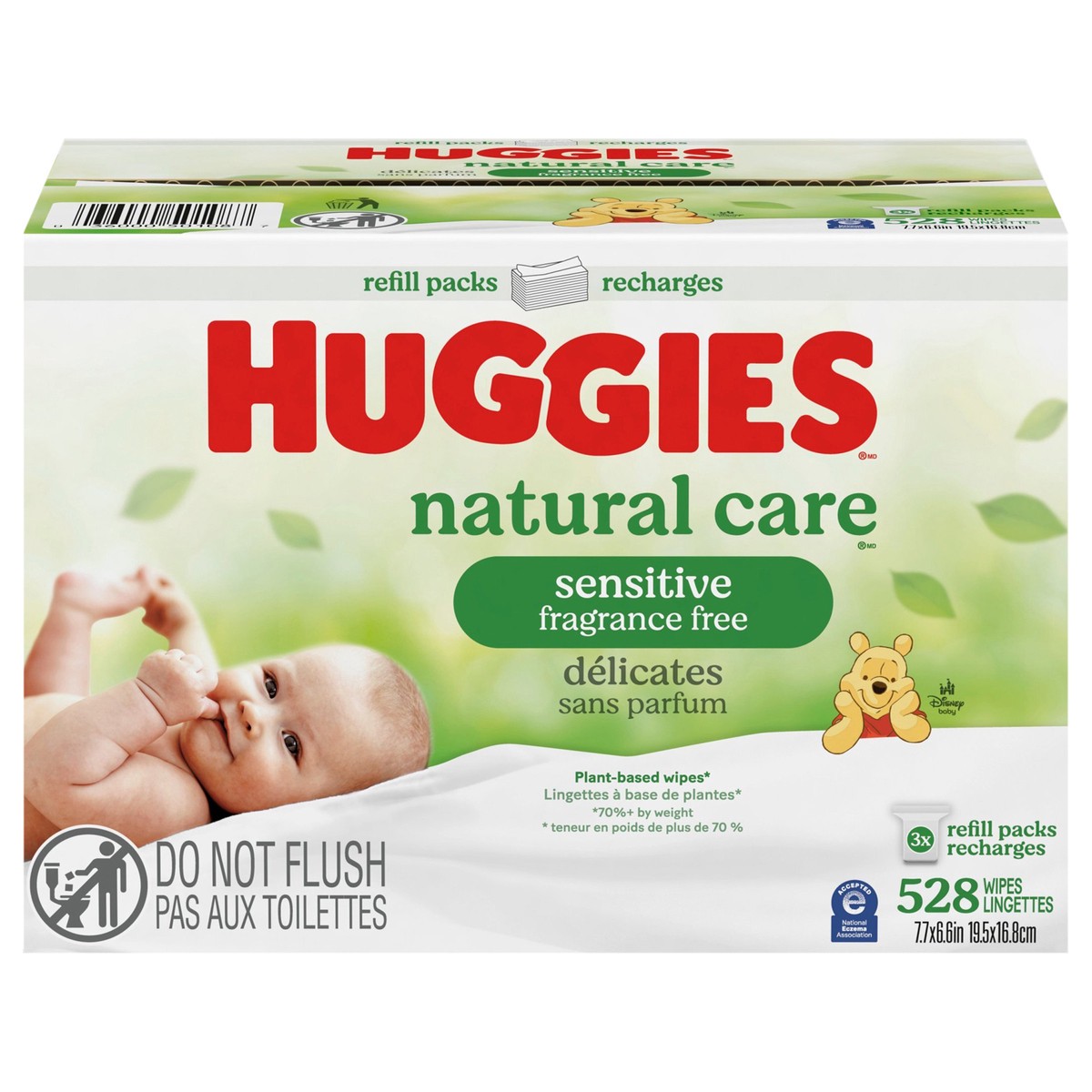 slide 1 of 9, Huggies Natural Care Sensitive Baby Wipes, Unscented, 3 Refill Packs (528 Wipes Total), 528 ct